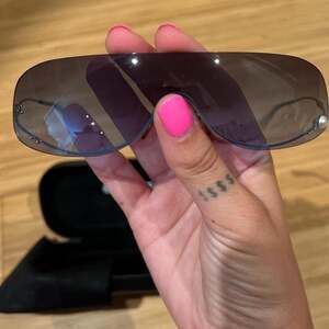 Vintage Chanel Shield Sunglasses with Real Pearl & CC Logo - Rare